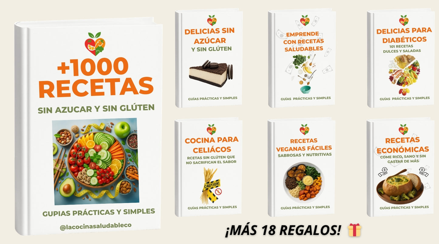 Cocina Saludable +1.000 Recetas Para Sentirte Liviano y Feliz +18 Bonos 🎁